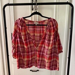 plaid sendero blouse